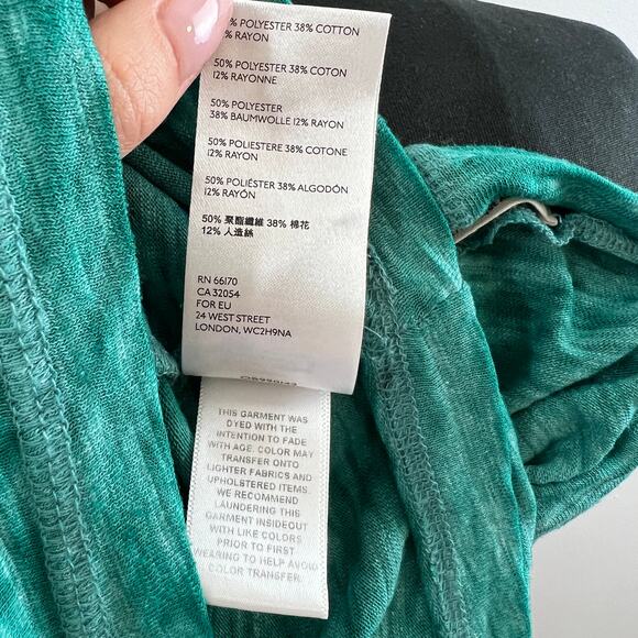 We The Free Astrid Flowy Oversized Cowl Neck Tee Top Palm Green Free People M - Picture 10 of 10